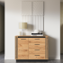 Nowoczesna Mała Komoda do Salonu Przedpokoju Sypialni Vintage Loft Dąb Craft Złoty Czarny URSO 07