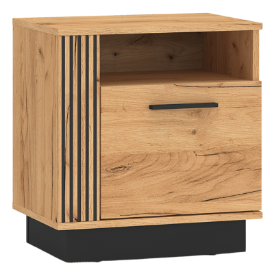 Nowoczesna Szafka Nocna Kastlik do Sypialni Vintage Loft Dąb Craft Złoty Czarny URSO 09