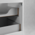 Biała Nowoczesna Szafka Łazienkowa pod Umywalkę do Łazienki 100 cm z Blatem i Regałami Gładka Elegancka MODERN