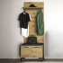 Rustykalna Wieszak z Półką do Przedpokoju Loft Vintage Dąb Artisan NEVIO 15