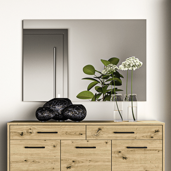 Rustykalne Duże Lustro Ścienne do Przedpokoju Vintage Loft Dąb Artisan NEVIO 16