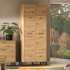 Rustykalna Szafa Dwudrzwiowa do Salonu Sypialni Loft Vintage Dąb Artisan Czarne Nogi NEVIO 17