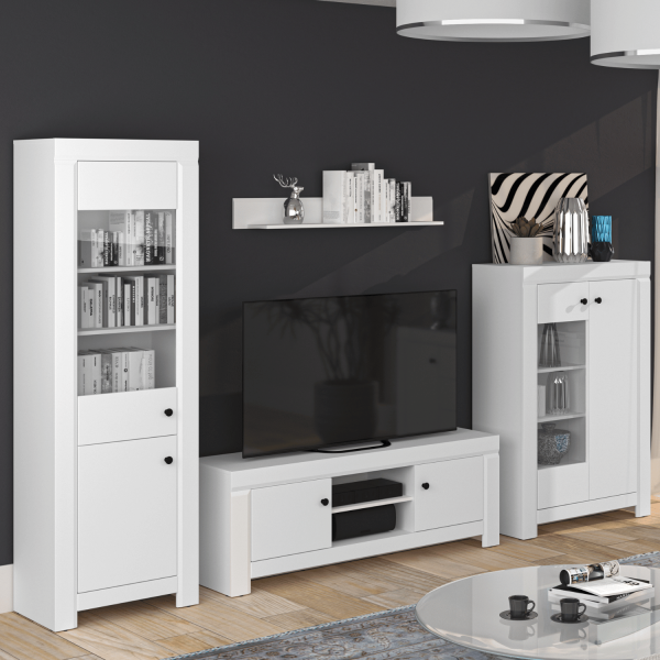 Nowoczesna Półka Wisząca do Sypialni Salonu Modern Biały LAHTI 18