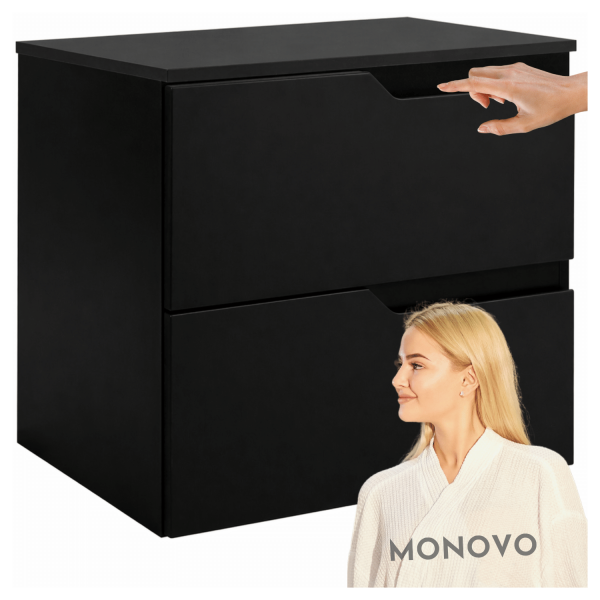 Czarna Nowoczesna Szafka pod Umywalkę Łazienkowa 60 cm Wisząca Elegancka z Blatem do Łazienki MODERN