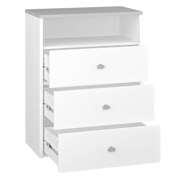 Komoda do Pokoju Dziecięcego Sypialni Minimalistyczna Biała Szara LOEN 02