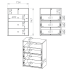 Komoda do Pokoju Dziecięcego Sypialni Minimalistyczna Biała Szara LOEN 02