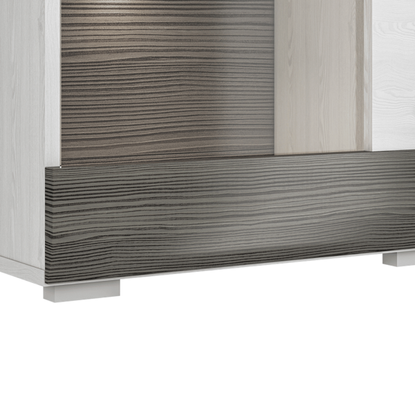 Nowoczesna Witryna do Salonu Jadalni Skandynawski Sosna Śnieżna Biały New Grey Szary BLANCO 0201