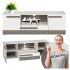 Nowoczesna Szafka RTV na Nóżkach do Salonu Sypialni Skandynawski Sosna Śnieżna Biały New Grey Szary BLANCO 0901