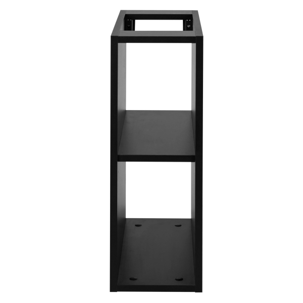 Czarna Szafka Pod Umywalkę Wisząca Łazienkowa 120 cm z Blatem i Regałami Matowa Elegancka MODERN