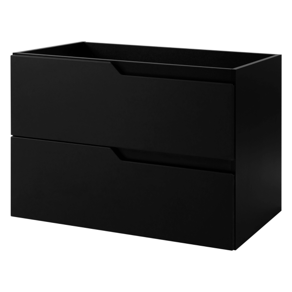 Szafka Do Łazienki Pod Umywalkę Zestaw Wiszący Łazienkowy 160 cm z Blatem Czarny Matowy Elegancki MODERN