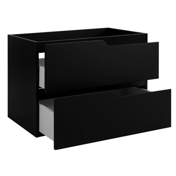 Szafka Do Łazienki Pod Umywalkę Zestaw Wiszący Łazienkowy 160 cm z Blatem Czarny Matowy Elegancki MODERN