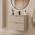 Szafka Wisząca Łazienkowa Nowoczesna Elegancka pod Umywalkę 120 cm z Blatem Beżowa Kaszmirowa MODERN