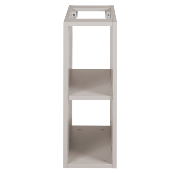 Beżowa Szafka do Łazienki 120 cm Wisząca pod Umywalkę z Blatem i Regałami Kaszmirowa Nowoczesna MODERN