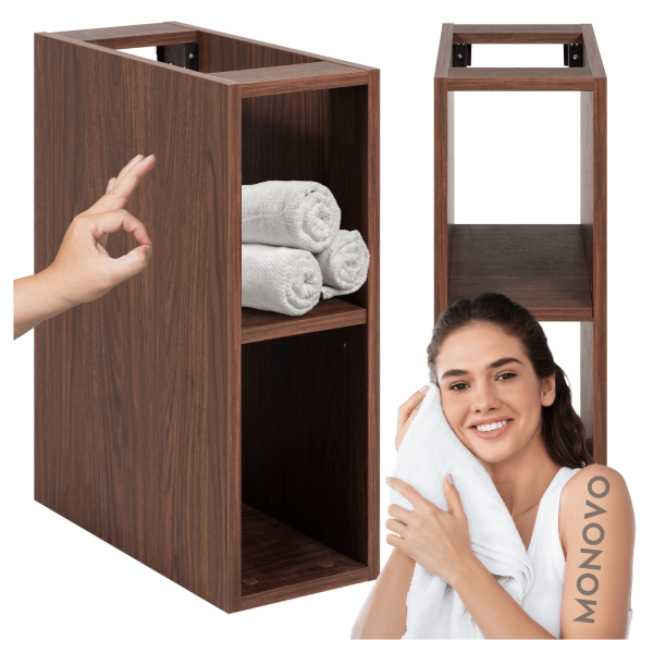 Nowoczesny Wiszący Regał Łazienkowy 20 cm do Łazienki Dąb Orzech SIMPLE