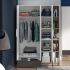 Nowoczesna Duża Szafa Ryflowana do Salonu Sypialni Loft Modern Biały Grafit Szary Dąb Castello TORINO 01