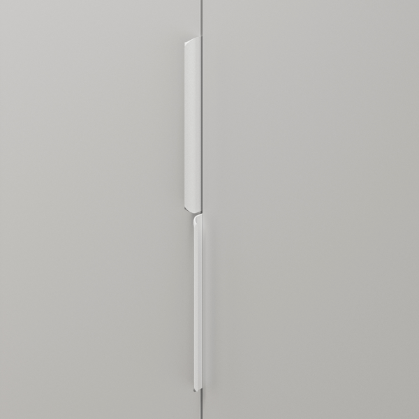 Nowoczesna Dwudrzwiowa Szafa Ryflowana do Salonu Sypialni Loft Modern Biały Grafit Szary Dąb Castello TORINO 02