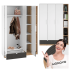 Nowoczesna Duża Szafa Ryflowana do Salonu Sypialni Loft Modern Biały Grafit Szary Dąb Castello TORINO 01