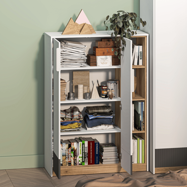 Nowoczesna Duża Komoda Ryflowana do Salonu Sypialni Loft Modern Biały Grafit Szary Dąb Castello TORINO 05