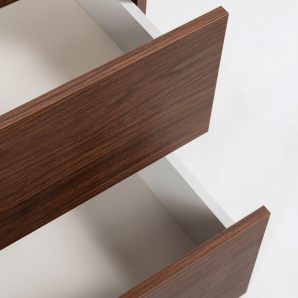 Szafka Wisząca Nowoczesna Zestaw 160 cm Łazienkowy pod Umywalkę z Blatem Dąb Orzech SIMPLE