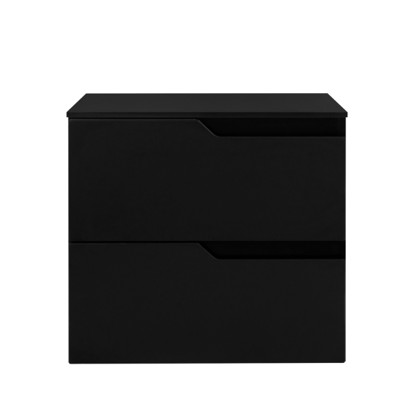 Czarna Nowoczesna Szafka pod Umywalkę Łazienkowa 60 cm Wisząca Elegancka z Blatem do Łazienki MODERN