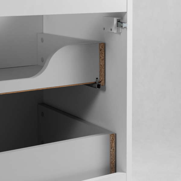 Nowoczesna Wisząca Ryflowana Szafka Łazienkowa pod Umywalkę do Łazienki 60 cm Elegancka Biała STYLE