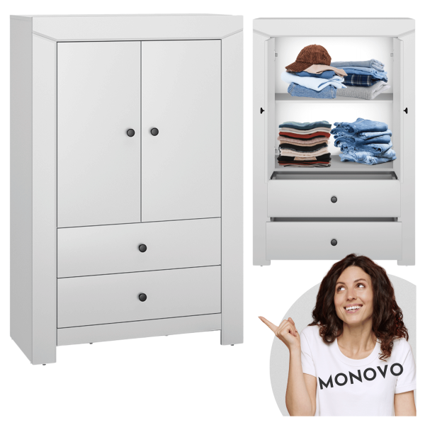 Nowoczesna Wysoka Komoda do Sypialni Salonu Minimalistyczna Szary Srebny TERNI 05