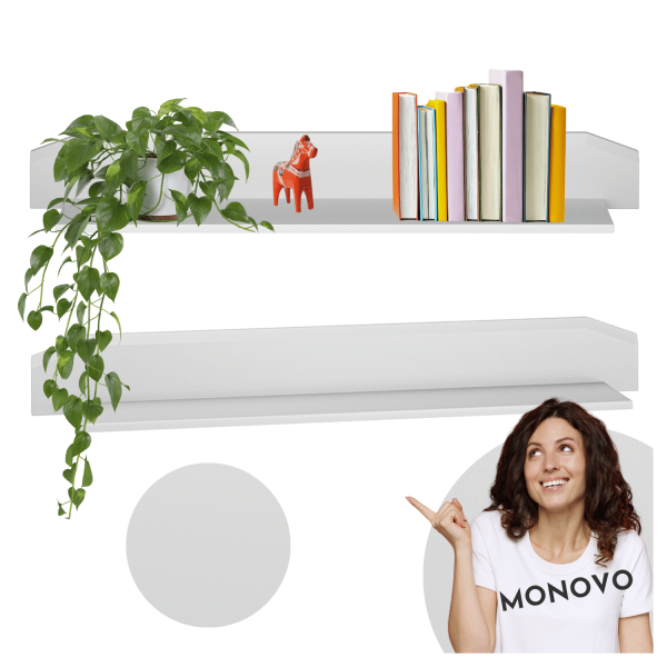 Nowoczesna Półka Wisząca do Sypialni Salonu Minimalistyczna Szary Srebny TERNI 09