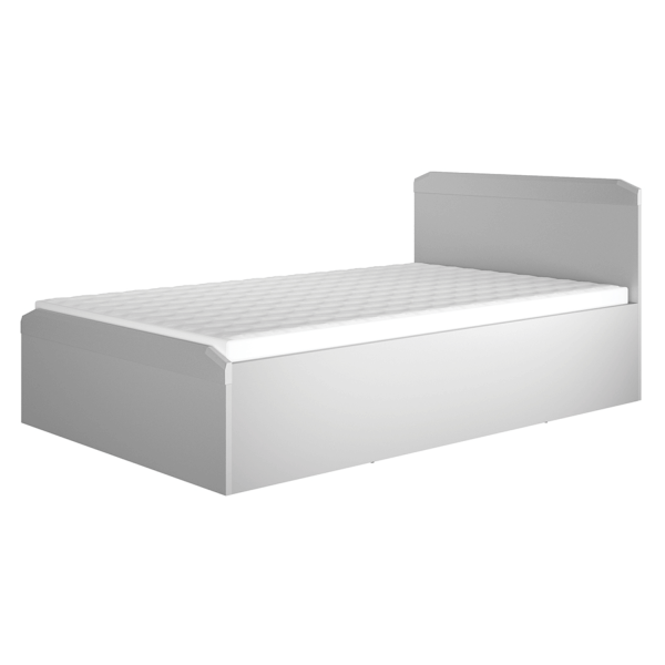 Nowoczesne Łóżko 120x200 do Sypialni Minimalistyczna Szary Srebny TERNI 14