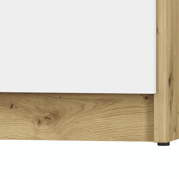 Nowoczesna Szafa Trzydrzwiowa do Sypialni Pokoju Młodzieżowego Loft Biały Antracyt Dąb Artisan FINI 02