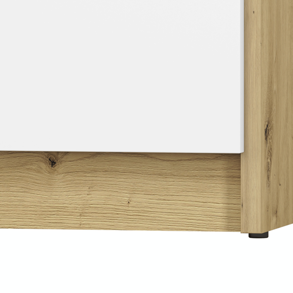 Nowoczesny Regał do Sypialni Pokoju Młodzieżowego Loft Biały Antracyt Dąb Artisan FINI 05