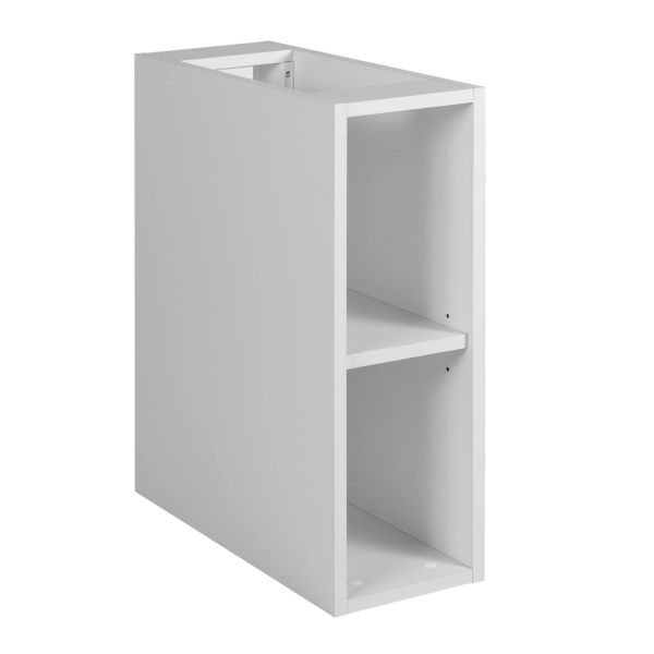 Nowoczesny Zestaw 100 cm Ryflowana Szafka Łazienkowa Wisząca pod Umywalkę z Blatem i Regałem do Łazienki Elegancka Biała STYLE