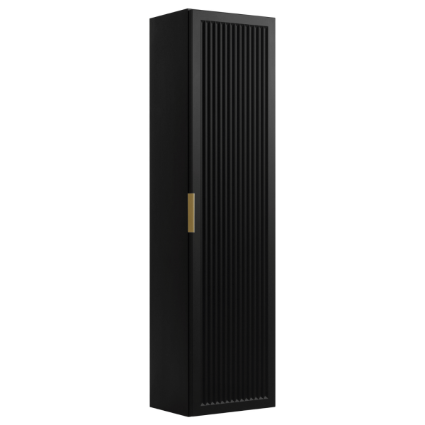 Nowoczesny Czarny Wiszący Elegancki Słupek Łazienkowy 136 cm Ryflowany do Łazienki STYLE