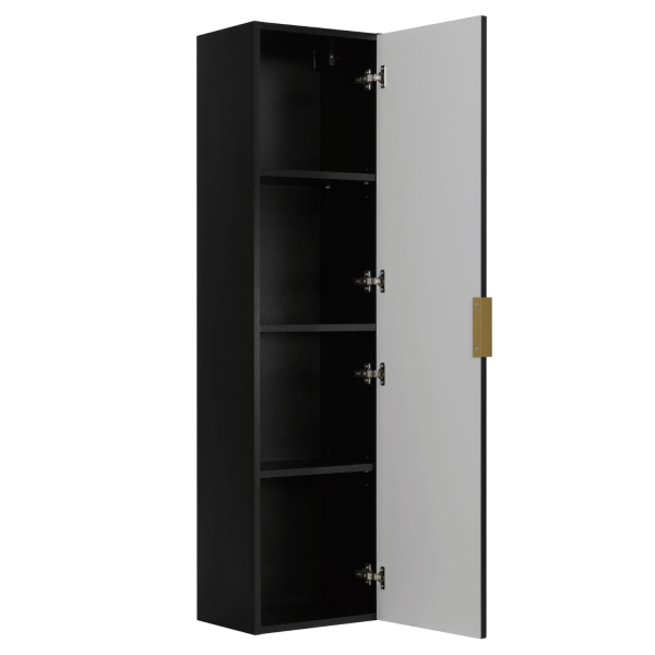 Nowoczesny Czarny Wiszący Elegancki Słupek Łazienkowy 136 cm Ryflowany do Łazienki STYLE