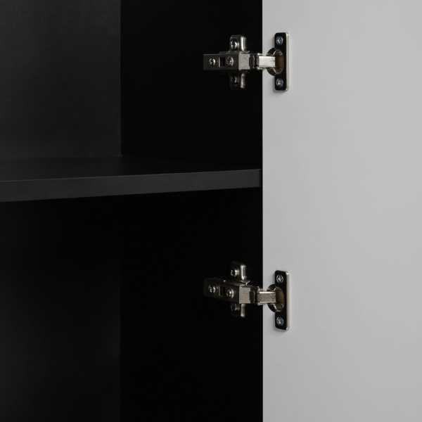 Nowoczesny Czarny Wiszący Elegancki Słupek Łazienkowy 136 cm Ryflowany do Łazienki STYLE