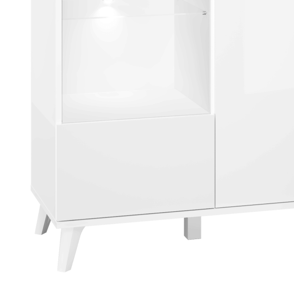 Nowoczesna Witryna Dwudrzwiowa do Salonu Jadalni Minimalistyczne Biały SECCO 1140801