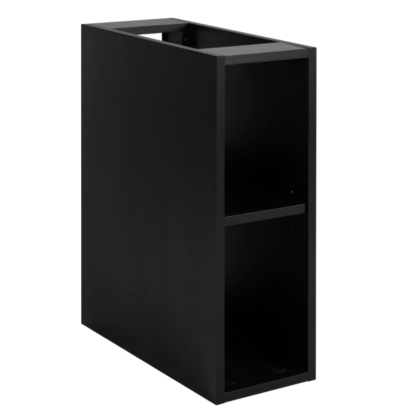Ryflowana Szafka 120 cm z Blatem i Regałami Łazienkowa Wisząca Nowoczesna do Łazienki Elegancka Czarna STYLE