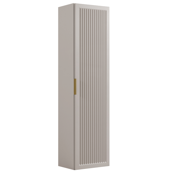 Elegancki Nowoczesny Wiszący Słupek Łazienkowy 136 cm Beżowy Ryflowany do Łazienki Kaszmirowy STYLE