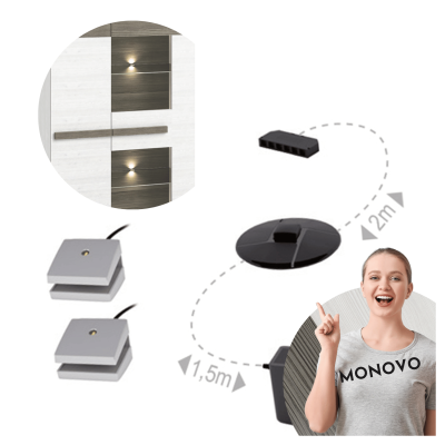 Oświetlenie LED do Witryny BLANCO 0501 Światła 2LED03NB1Z