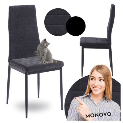 Nowoczesne Krzesło Tapicerowane Kuchenne Loft Do Jadalni Kuchni Salonu Czarne EDEN