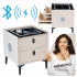 Szafka Nocna SMART Nowoczesna Z Szufladami Do Sypialni Bluetooth Tapicerowana Beżowa Kaszmirowa ELON