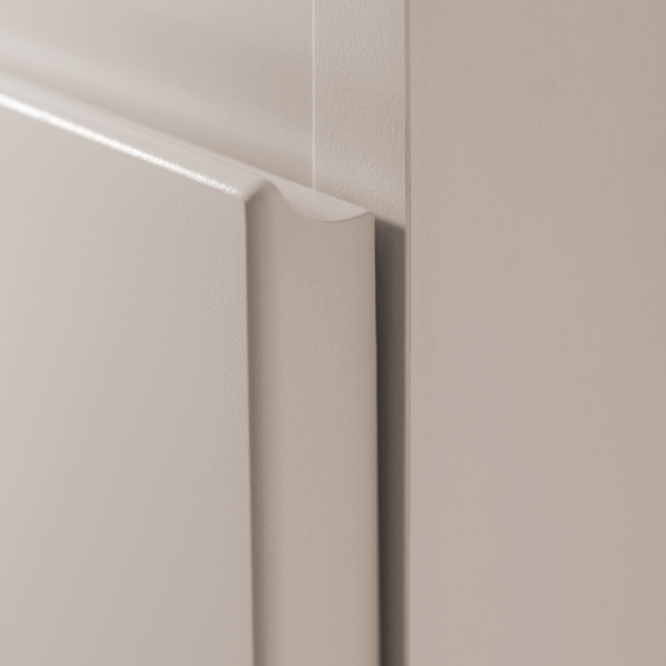 Szafka Wisząca Łazienkowa Nowoczesna Elegancka Zestaw pod Umywalkę 160 cm z Blatem i Regałami Beżowy Kaszmirowy Orzech MODERN