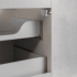 Szafka Łazienkowa 140 cm z Regałem Beżowa TREND Zbliżenie od Tyłu na Szuflady