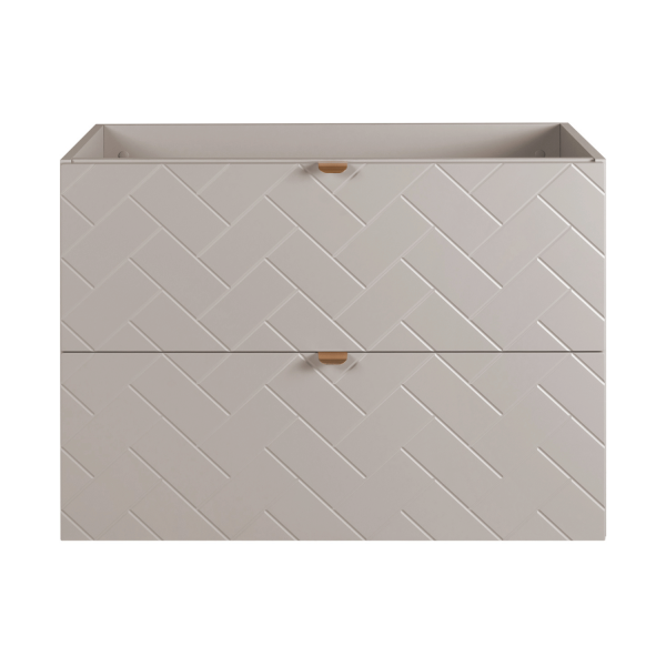 Elegancka Wisząca Szafka z Blatem 160 cm Kaszmirowa Łazienkowa pod Umywalkę Nowoczesna Beżowa Orzechowa TREND