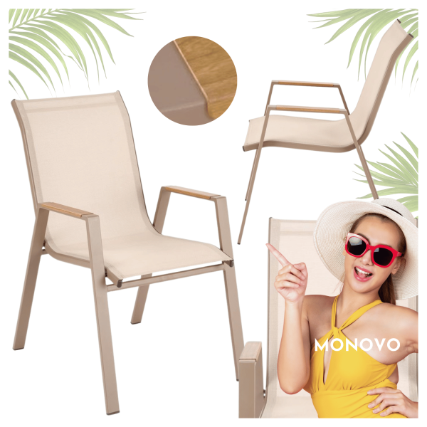Nowoczesne Krzesło Ogrodowe do Tarasu Balkonu Ogrodu Loft Beżowy Cappuccino HOVER Halmar