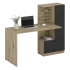 Nowoczesne Biurko z Regałem do Gabinetu Biura Loft Skandynawski Dąb Artisan Czarny HOBAS Halmar