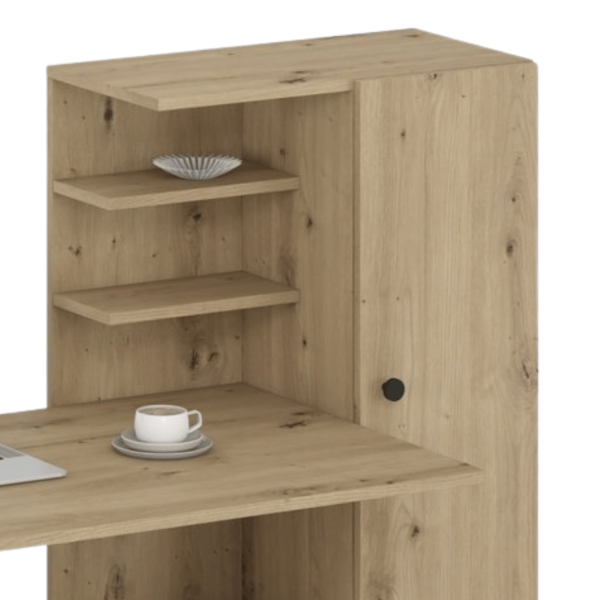 Nowoczesne Biurko z Regałem do Gabinetu Biura Loft Skandynawski Dąb Artisan HOBAS Halmar