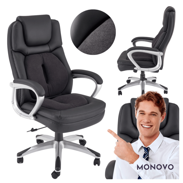 Nowoczesny Fotel Gabinetowy z Funkcją MULTIBLOCK do Komputera Biura Modern Czarny MAXWEL Halmar