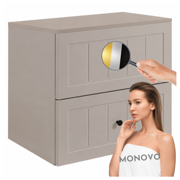 Szafka pod Umywalkę do Łazienki z Blatem 60 cm Kaszmirowa Beżowa Retro Vintage GUSTO
