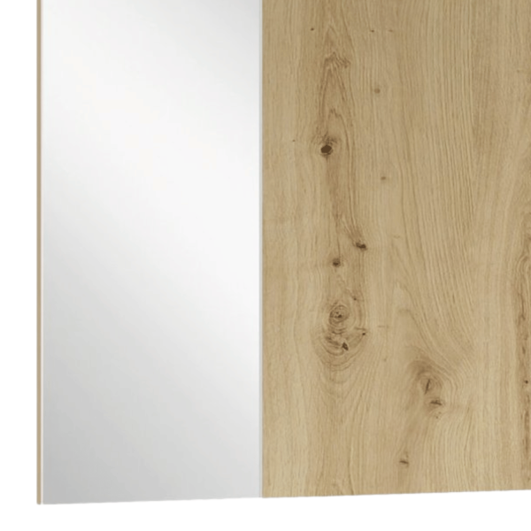 Nowoczesny Wieszak Ścienny Panel z Lustrem do Przedpokoju Skandynawski Dąb Artisan LIMA PR1 Halmar