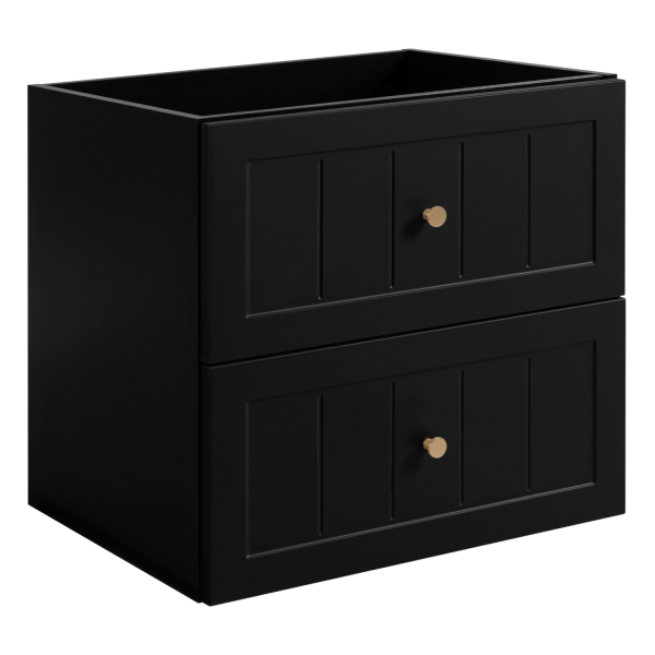 Wisząca Szafka 160 cm Łazienkowa z Blatem i Regałami pod Umywalkę Stylowy Elegancki Czarny Zestaw Vintage Retro GUSTO